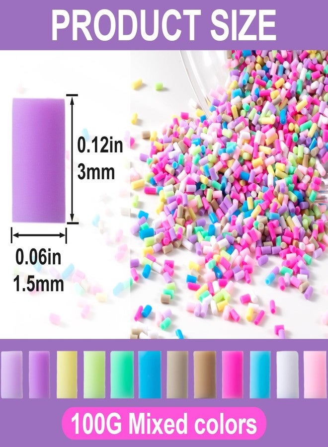 OIIKI 100g Mini Fake Candy Sprinkles, Polymer Clay Slices Fake Sprinkles, Nail Art Supplies for Chirstmas Wedding Party Decor DIY Crafts- Mixed Colors - Image 2